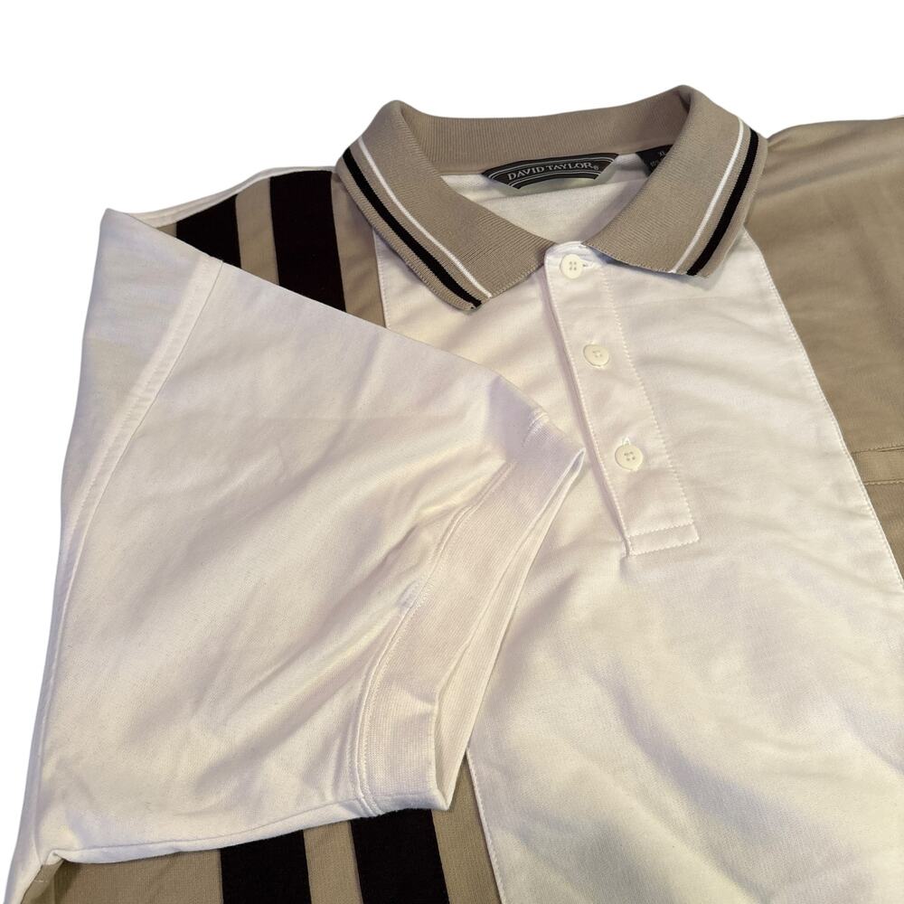 Vintage David Taylor Color Blocked Paneled Polo Shirt Sz‎ XL
